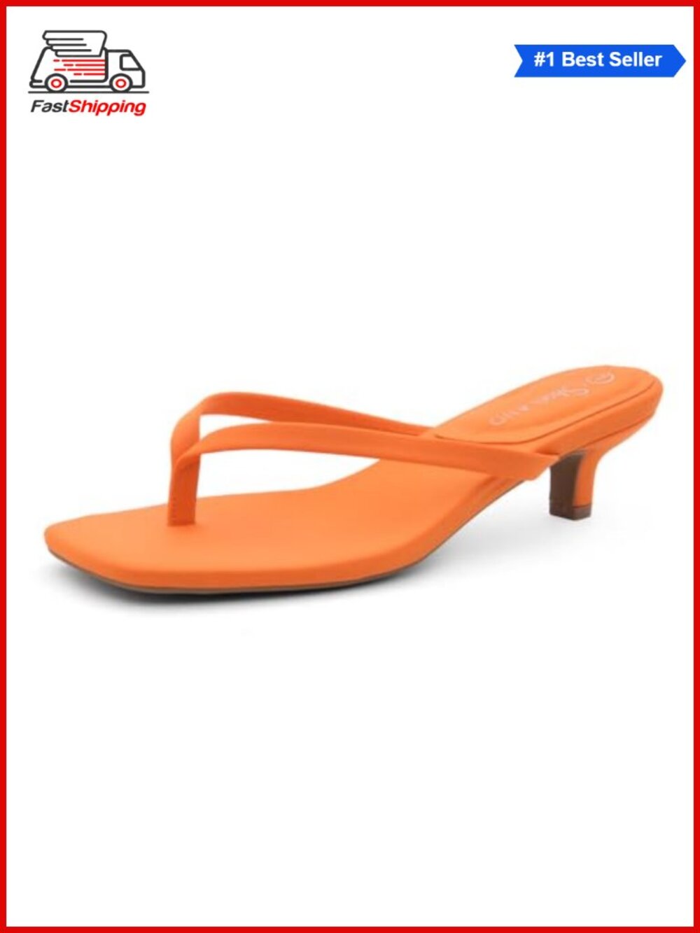 Kitten Heel Square Open Toe Flip Flop Dressy Sandals Slip On